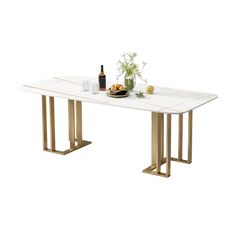 Glam 1/2/4/5/6 Pieces Dining Set Rectangle Stone Dining Table for Dining Room Clearhalo 'Dining Room Sets' 'Dining Tables & Seating' 'dining_room_set' 'furn' 'furn_dining_room_set' 'Furniture' 'furniture_dining_room_set' 'Kitchen & Dining Furniture' 4911311