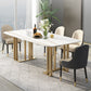 Glam 1/2/4/5/6 Pieces Dining Set Rectangle Stone Dining Table for Dining Room Clearhalo 'Dining Room Sets' 'Dining Tables & Seating' 'dining_room_set' 'furn' 'furn_dining_room_set' 'Furniture' 'furniture_dining_room_set' 'Kitchen & Dining Furniture' 4911317