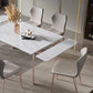 Modern 1/4/5/7 Pieces Rectangle Dinette Set with Sintered Stone Scalable Dining Table Set Clearhalo 'Dining Room Sets' 'Dining Tables & Seating' 'dining_room_set' 'furn' 'furn_dining_room_set' 'Furniture' 'furniture_dining_room_set' 'Kitchen & Dining Furniture' 4911353