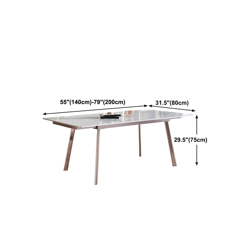 Modern 1/4/5/7 Pieces Rectangle Dinette Set with Sintered Stone Scalable Dining Table Set Clearhalo 'Dining Room Sets' 'Dining Tables & Seating' 'dining_room_set' 'furn' 'furn_dining_room_set' 'Furniture' 'furniture_dining_room_set' 'Kitchen & Dining Furniture' 4911362