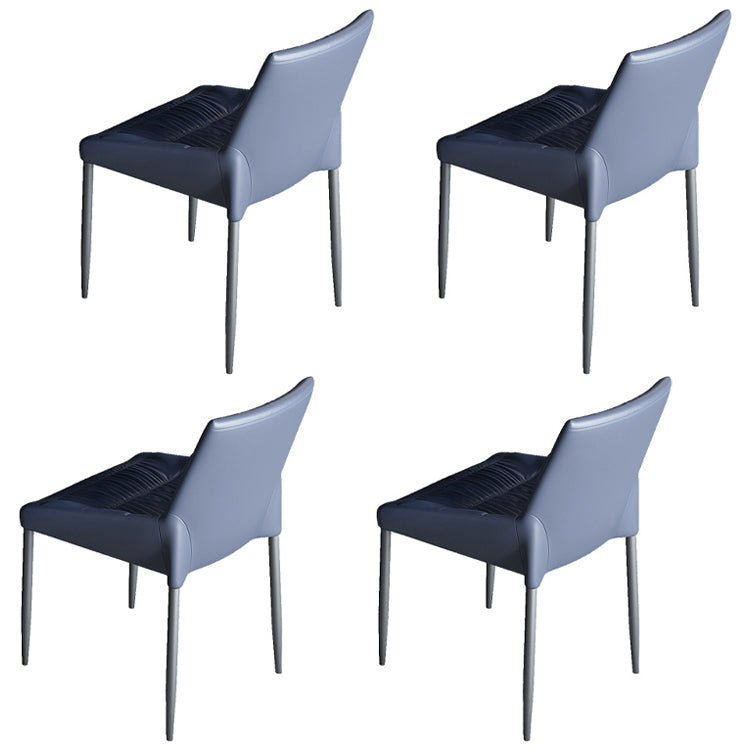 Designer Style 1/4/5/7 Pieces Dinette Set Sintered Stone Dining Set 4 Blue Chairs Clearhalo 'Dining Room Sets' 'Dining Tables & Seating' 'dining_room_set' 'furn' 'furn_dining_room_set' 'Furniture' 'furniture_dining_room_set' 'Kitchen & Dining Furniture' 4911366