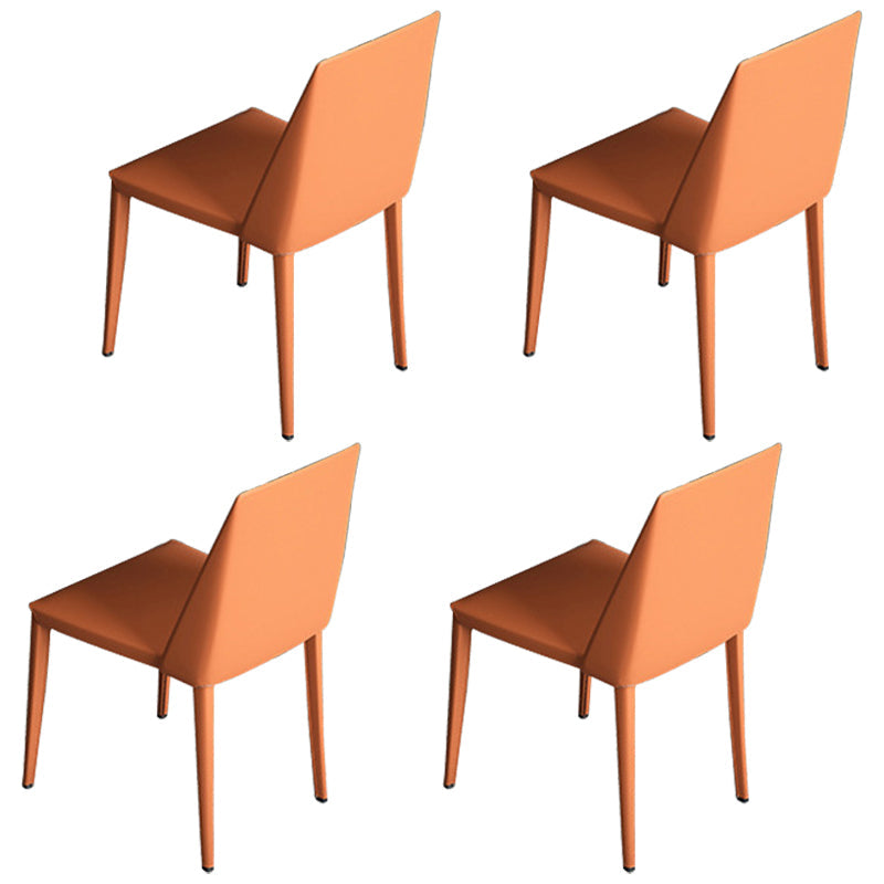 Designer Style 1/4/5/7 Pieces Dinette Set Sintered Stone Dining Set 4 Orange Chairs Clearhalo 'Dining Room Sets' 'Dining Tables & Seating' 'dining_room_set' 'furn' 'furn_dining_room_set' 'Furniture' 'furniture_dining_room_set' 'Kitchen & Dining Furniture' 4911370