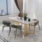 Glam 1/5/7 Pieces Dining Set Rectangle Stone Dining Table for Dining Room Clearhalo 'Dining Room Sets' 'Dining Tables & Seating' 'dining_room_set' 'furn' 'furn_dining_room_set' 'Furniture' 'furniture_dining_room_set' 'Kitchen & Dining Furniture' 4911396