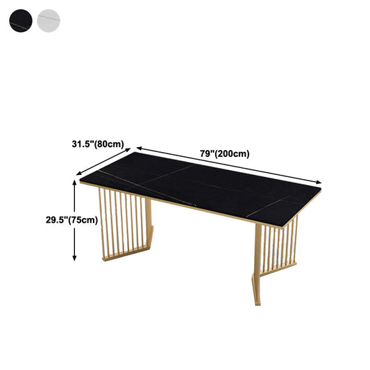 Glam 1/5/7 Pieces Dining Set Rectangle Stone Dining Table for Dining Room Clearhalo 'Dining Room Sets' 'Dining Tables & Seating' 'dining_room_set' 'furn' 'furn_dining_room_set' 'Furniture' 'furniture_dining_room_set' 'Kitchen & Dining Furniture' 4911405