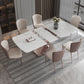 Modern 1/4/5/7 Pieces Scalable Dinette Set with Sintered Stone Rectangle Dining Table Set 7 Pieces: Table, 6 Chairs Clearhalo 'Dining Room Sets' 'Dining Tables & Seating' 'dining_room_set' 'furn' 'furn_dining_room_set' 'Furniture' 'furniture_dining_room_set' 'Kitchen & Dining Furniture' 4911407