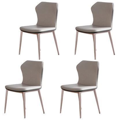 Modern 1/4/5/7 Pieces Scalable Dinette Set with Sintered Stone Rectangle Dining Table Set 4 White Chairs Clearhalo 'Dining Room Sets' 'Dining Tables & Seating' 'dining_room_set' 'furn' 'furn_dining_room_set' 'Furniture' 'furniture_dining_room_set' 'Kitchen & Dining Furniture' 4911408