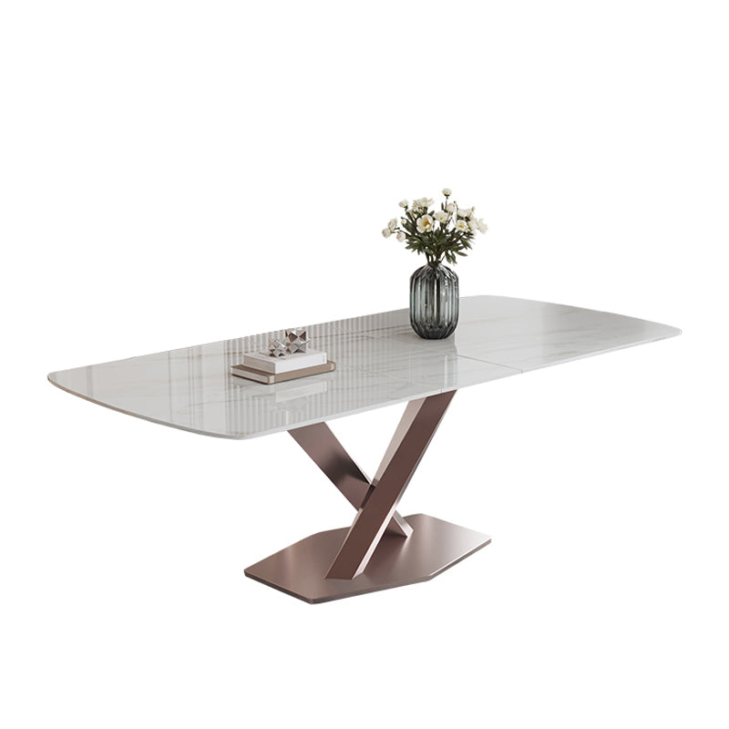 Modern 1/4/5/7 Pieces Scalable Dinette Set with Sintered Stone Rectangle Dining Table Set White 59"L x 35"W Clearhalo 'Dining Room Sets' 'Dining Tables & Seating' 'dining_room_set' 'furn' 'furn_dining_room_set' 'Furniture' 'furniture_dining_room_set' 'Kitchen & Dining Furniture' 4911413