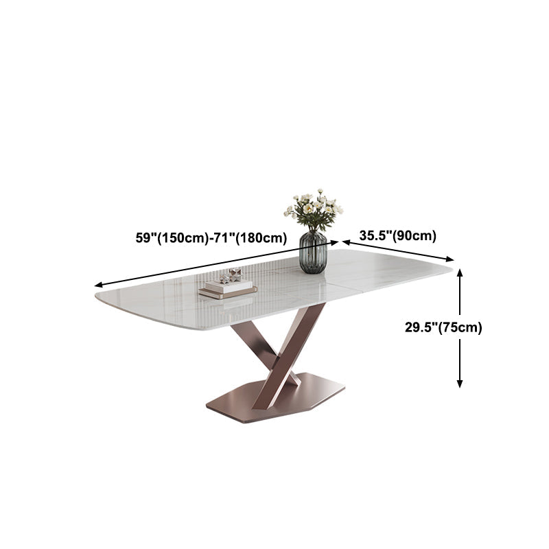 Modern 1/4/5/7 Pieces Scalable Dinette Set with Sintered Stone Rectangle Dining Table Set Clearhalo 'Dining Room Sets' 'Dining Tables & Seating' 'dining_room_set' 'furn' 'furn_dining_room_set' 'Furniture' 'furniture_dining_room_set' 'Kitchen & Dining Furniture' 4911424