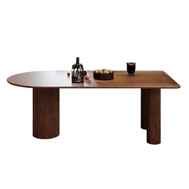 Free Form Wood Dining Table Pinewood Table Contemporary with 3 Legs Clearhalo 'Dining Tables & Seating' 'Dining Tables' 'dining_table' 'furn' 'furn_dining_table' 'Furniture' 'furniture_dining_table' 'Kitchen & Dining Furniture' 'kitchen' 'kitchen_dining_table' 4911435