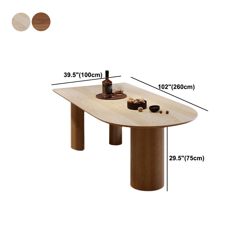 Free Form Wood Dining Table Pinewood Table Contemporary with 3 Legs Clearhalo 'Dining Tables & Seating' 'Dining Tables' 'dining_table' 'furn' 'furn_dining_table' 'Furniture' 'furniture_dining_table' 'Kitchen & Dining Furniture' 'kitchen' 'kitchen_dining_table' 4911442