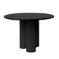 Modern Stone Dining Table Round Artificial Wood Table with Tripod Base Black Without Chairs Clearhalo 'Dining Tables & Seating' 'Dining Tables' 'dining_table' 'furn' 'furn_dining_table' 'Furniture' 'furniture_dining_table' 'Kitchen & Dining Furniture' 'kitchen' 'kitchen_dining_table' 4911444