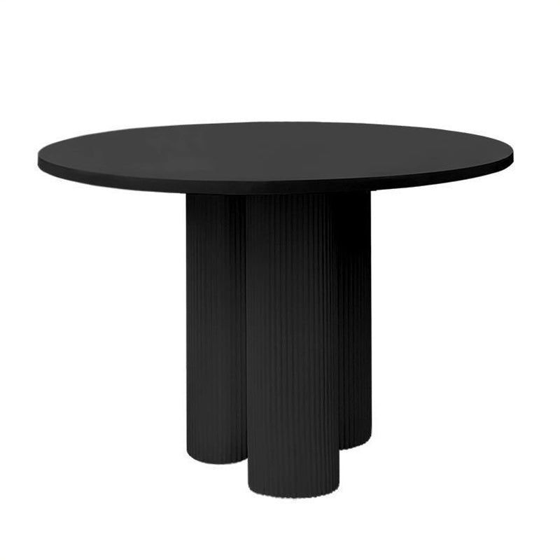 Modern Stone Dining Table Round Artificial Wood Table with Tripod Base Black Without Chairs Clearhalo 'Dining Tables & Seating' 'Dining Tables' 'dining_table' 'furn' 'furn_dining_table' 'Furniture' 'furniture_dining_table' 'Kitchen & Dining Furniture' 'kitchen' 'kitchen_dining_table' 4911444
