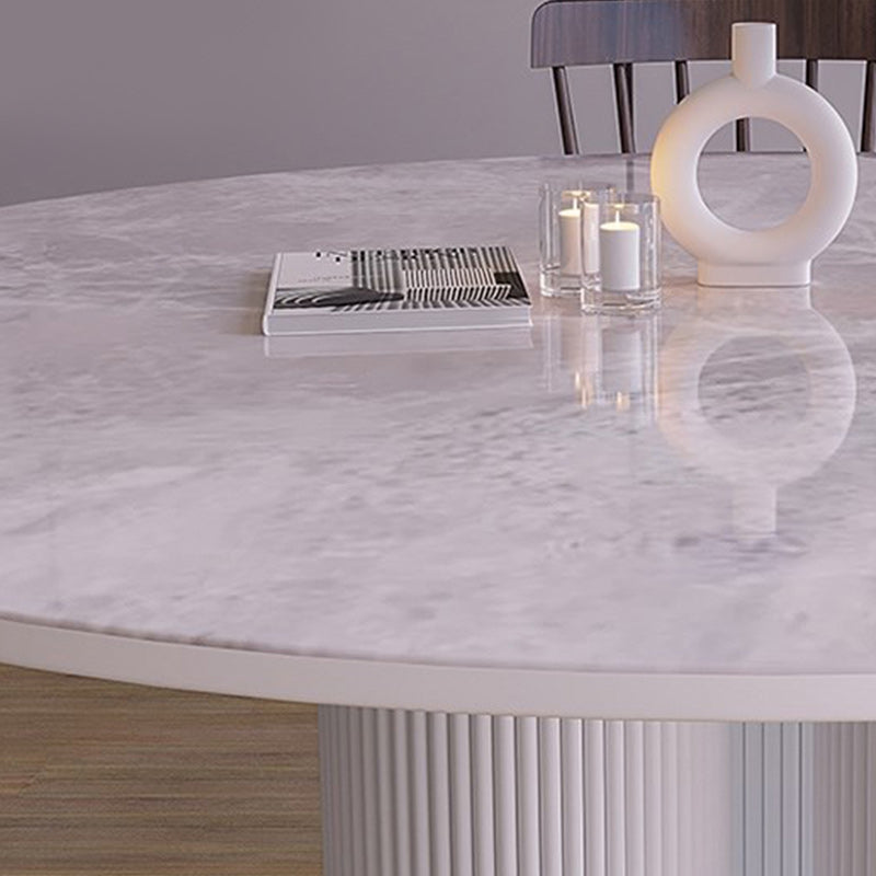 Modern Stone Dining Table Round Artificial Wood Table with Tripod Base Clearhalo 'Dining Tables & Seating' 'Dining Tables' 'dining_table' 'furn' 'furn_dining_table' 'Furniture' 'furniture_dining_table' 'Kitchen & Dining Furniture' 'kitchen' 'kitchen_dining_table' 4911450