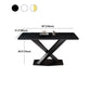 Industrial Sintered Stone Table for Restaurant Rectangle Kitchen Table with Black Pedestal Clearhalo 'Dining Tables & Seating' 'Dining Tables' 'dining_table' 'furn' 'furn_dining_table' 'Furniture' 'furniture_dining_table' 'Kitchen & Dining Furniture' 'kitchen' 'kitchen_dining_table' 4911467
