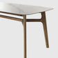 Mid-century Dining Table Rectangle 4-foot Solid Wood Table with Stone Top Clearhalo 'Dining Tables & Seating' 'Dining Tables' 'dining_table' 'furn' 'furn_dining_table' 'Furniture' 'furniture_dining_table' 'Kitchen & Dining Furniture' 'kitchen' 'kitchen_dining_table' 4911488