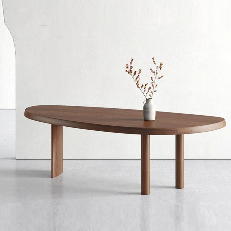 Solid Wood Dining Table Free Form Furniture for Home with Tripod Base Brown 86.6"L x 39.4"W x 29.5"H Without Chairs Clearhalo 'Dining Tables & Seating' 'Dining Tables' 'dining_table' 'furn' 'furn_dining_table' 'Furniture' 'furniture_dining_table' 'Kitchen & Dining Furniture' 'kitchen' 'kitchen_dining_table' 4911500