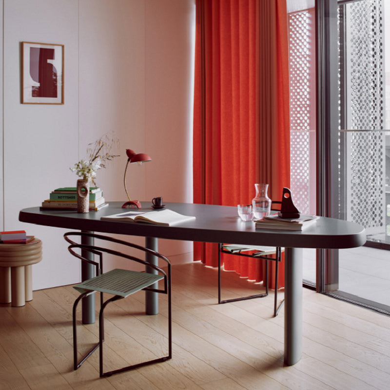 Solid Wood Dining Table Free Form Furniture for Home with Tripod Base Gray Without Chairs Clearhalo 'Dining Tables & Seating' 'Dining Tables' 'dining_table' 'furn' 'furn_dining_table' 'Furniture' 'furniture_dining_table' 'Kitchen & Dining Furniture' 'kitchen' 'kitchen_dining_table' 4911501