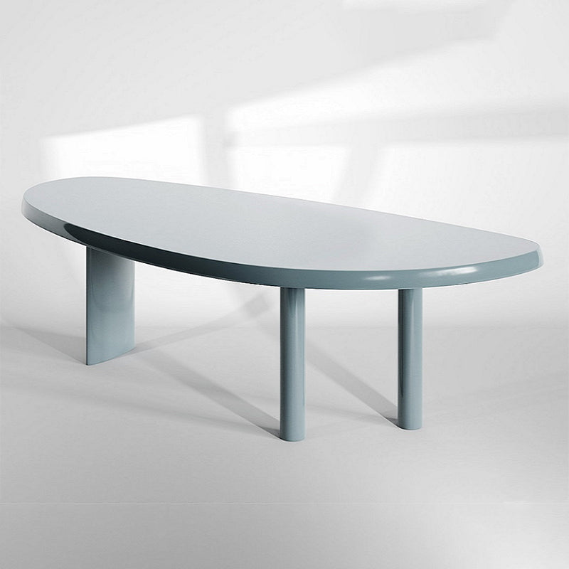 Solid Wood Dining Table Free Form Furniture for Home with Tripod Base Blue Without Chairs Clearhalo 'Dining Tables & Seating' 'Dining Tables' 'dining_table' 'furn' 'furn_dining_table' 'Furniture' 'furniture_dining_table' 'Kitchen & Dining Furniture' 'kitchen' 'kitchen_dining_table' 4911506