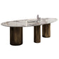 Traditional Luxury Oval Dining Site Table Gold Tripod Base Dining Table Clearhalo 'Dining Tables & Seating' 'Dining Tables' 'dining_table' 'furn' 'furn_dining_table' 'Furniture' 'furniture_dining_table' 'Kitchen & Dining Furniture' 'kitchen' 'kitchen_dining_table' 4911521