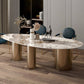 Traditional Luxury Oval Dining Site Table Gold Tripod Base Dining Table Clearhalo 'Dining Tables & Seating' 'Dining Tables' 'dining_table' 'furn' 'furn_dining_table' 'Furniture' 'furniture_dining_table' 'Kitchen & Dining Furniture' 'kitchen' 'kitchen_dining_table' 4911527