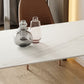Living Room Simple Stone Table White Oval Table with Metal Pedestal Clearhalo 'Dining Tables & Seating' 'Dining Tables' 'dining_table' 'Furniture' 'furniture_dining_table' 'Kitchen & Dining Furniture' 'kitchen' 'kitchen_dining_table' 4911540