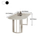 Living Room Simple Stone Table White Oval Table with Metal Pedestal Clearhalo 'Dining Tables & Seating' 'Dining Tables' 'dining_table' 'Furniture' 'furniture_dining_table' 'Kitchen & Dining Furniture' 'kitchen' 'kitchen_dining_table' 4911545
