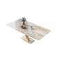 White Stone Dining Table Household Small Apartment Dining Furniture with Pedestal Base Pandora Gold Without Chairs Clearhalo 'Dining Tables & Seating' 'Dining Tables' 'dining_table' 'furn' 'furn_dining_table' 'Furniture' 'furniture_dining_table' 'Kitchen & Dining Furniture' 'kitchen' 'kitchen_dining_table' 4911553