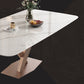 White Stone Dining Table Household Small Apartment Dining Furniture with Pedestal Base Clearhalo 'Dining Tables & Seating' 'Dining Tables' 'dining_table' 'furn' 'furn_dining_table' 'Furniture' 'furniture_dining_table' 'Kitchen & Dining Furniture' 'kitchen' 'kitchen_dining_table' 4911559