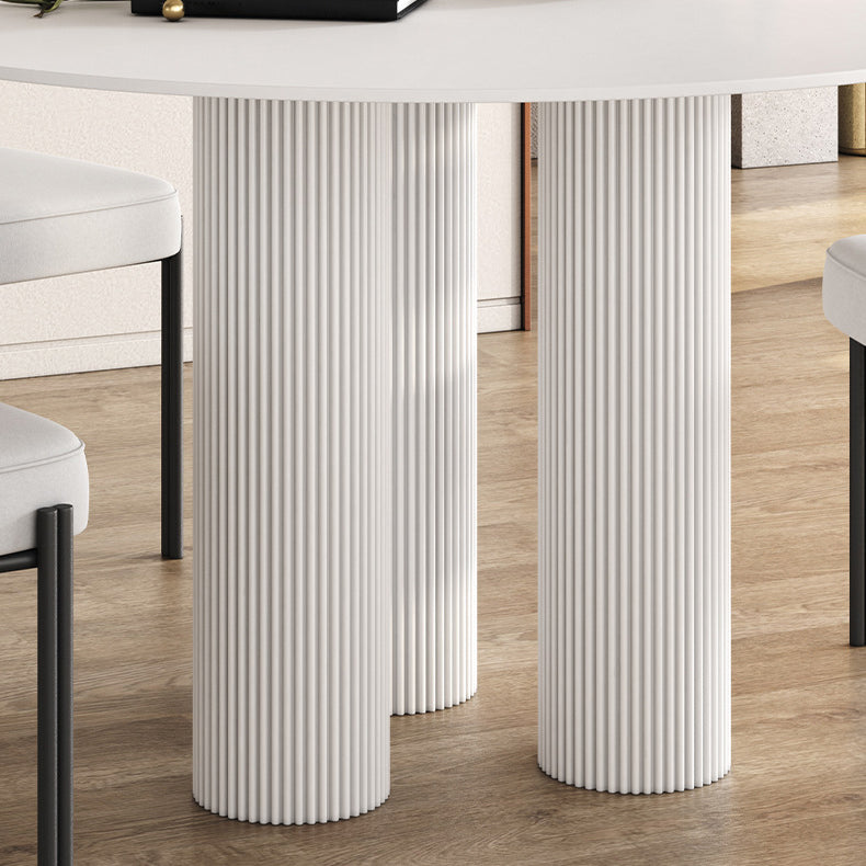 Round Dining Table Stone Top Dining Table with MDF Base for Dining Room Clearhalo 'Dining Tables & Seating' 'Dining Tables' 'dining_table' 'furn' 'furn_dining_table' 'Furniture' 'furniture_dining_table' 'Kitchen & Dining Furniture' 'kitchen' 'kitchen_dining_table' 4911588