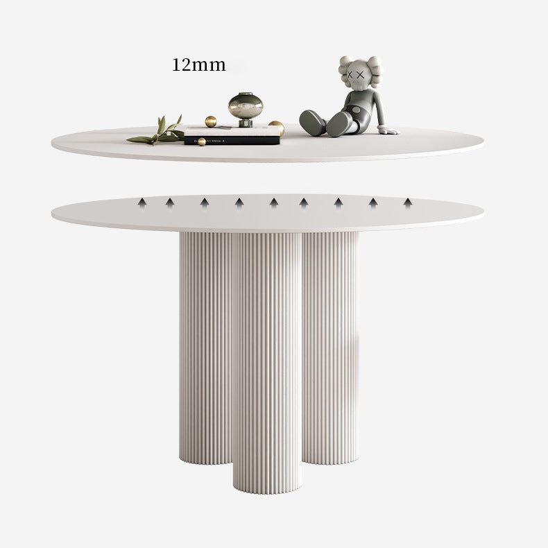 Round Dining Table Stone Top Dining Table with MDF Base for Dining Room Clearhalo 'Dining Tables & Seating' 'Dining Tables' 'dining_table' 'furn' 'furn_dining_table' 'Furniture' 'furniture_dining_table' 'Kitchen & Dining Furniture' 'kitchen' 'kitchen_dining_table' 4911590