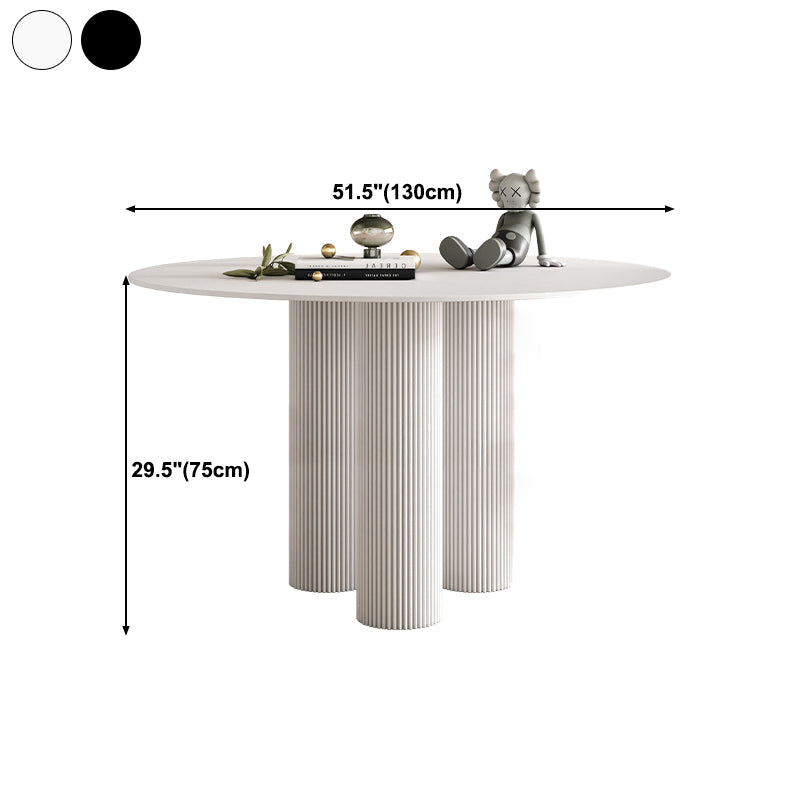 Round Dining Table Stone Top Dining Table with MDF Base for Dining Room Clearhalo 'Dining Tables & Seating' 'Dining Tables' 'dining_table' 'furn' 'furn_dining_table' 'Furniture' 'furniture_dining_table' 'Kitchen & Dining Furniture' 'kitchen' 'kitchen_dining_table' 4911596