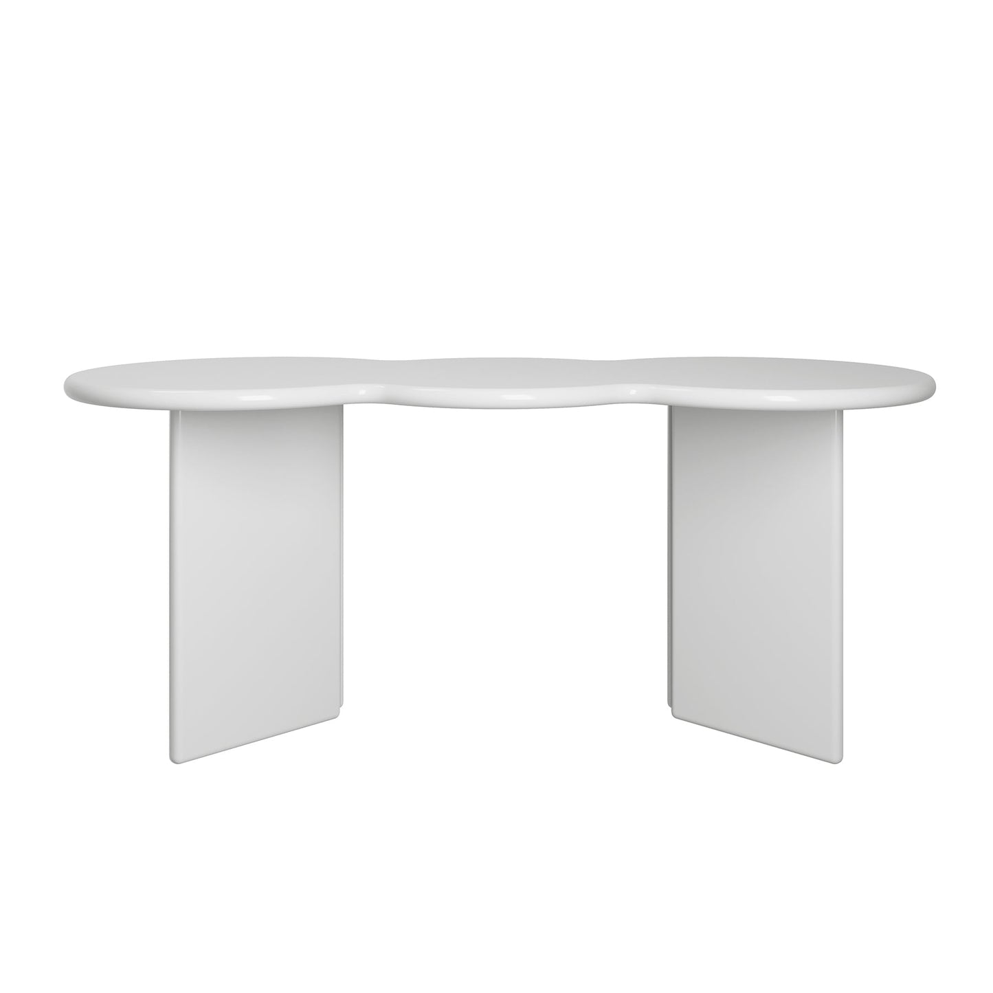 Free Form Solid Wood Dining Table Double Pedestal Furniture in Matte Finish White Without Chairs Clearhalo 'Dining Tables & Seating' 'Dining Tables' 'dining_table' 'furn' 'furn_dining_table' 'Furniture' 'furniture_dining_table' 'Kitchen & Dining Furniture' 'kitchen' 'kitchen_dining_table' 4911600