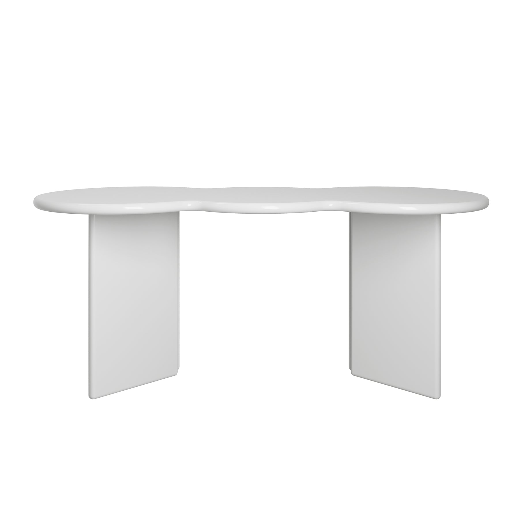 Free Form Solid Wood Dining Table Double Pedestal Furniture in Matte Finish White Without Chairs Clearhalo 'Dining Tables & Seating' 'Dining Tables' 'dining_table' 'furn' 'furn_dining_table' 'Furniture' 'furniture_dining_table' 'Kitchen & Dining Furniture' 'kitchen' 'kitchen_dining_table' 4911600
