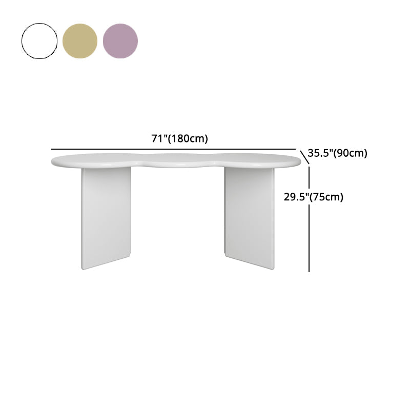 Free Form Solid Wood Dining Table Double Pedestal Furniture in Matte Finish Clearhalo 'Dining Tables & Seating' 'Dining Tables' 'dining_table' 'furn' 'furn_dining_table' 'Furniture' 'furniture_dining_table' 'Kitchen & Dining Furniture' 'kitchen' 'kitchen_dining_table' 4911618