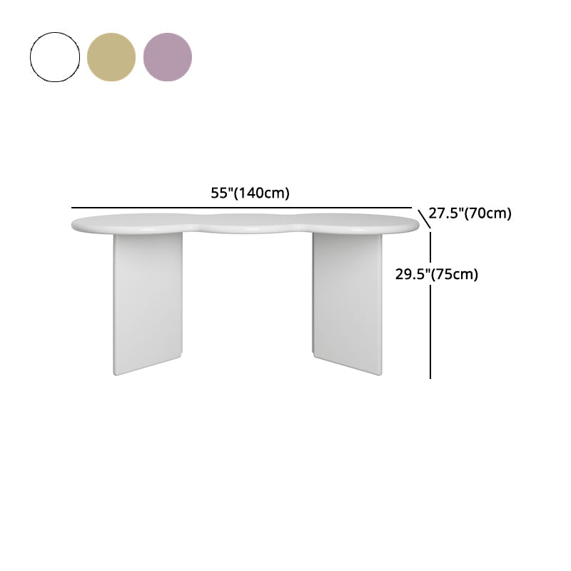 Free Form Solid Wood Dining Table Double Pedestal Furniture in Matte Finish Clearhalo 'Dining Tables & Seating' 'Dining Tables' 'dining_table' 'furn' 'furn_dining_table' 'Furniture' 'furniture_dining_table' 'Kitchen & Dining Furniture' 'kitchen' 'kitchen_dining_table' 4911620