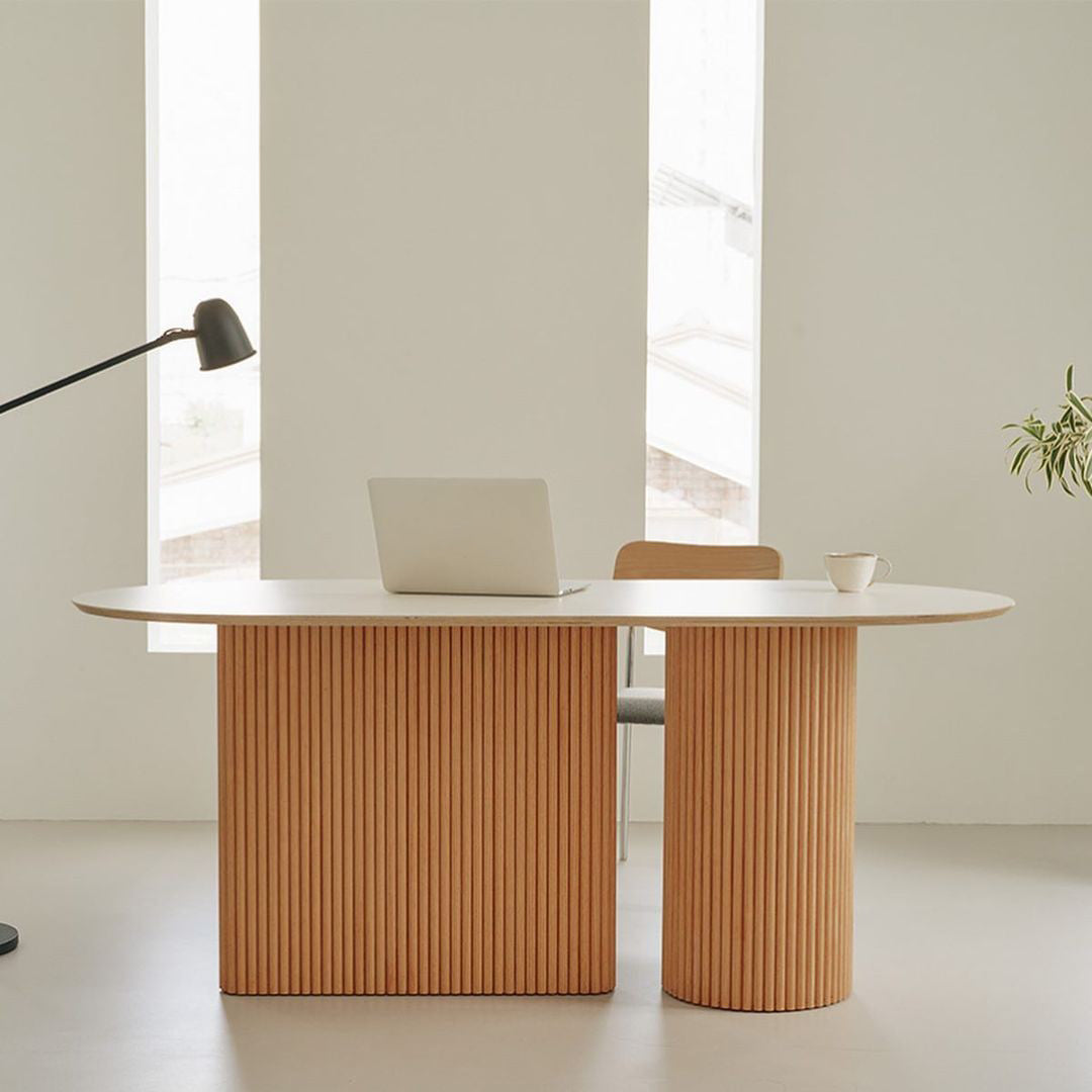 Solid Wood Dining Table Oval Double Pedestal Brown Furniture for Restaurant White Without Chairs Clearhalo 'Dining Tables & Seating' 'Dining Tables' 'dining_table' 'furn' 'furn_dining_table' 'Furniture' 'furniture_dining_table' 'Kitchen & Dining Furniture' 'kitchen' 'kitchen_dining_table' 4911621