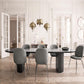 Oval Double Pedestal Modern Dining Table Fixed Table with Solid Wood Black 70.9"L x 31.5"W x 29.5"H Without Chairs Clearhalo 'Dining Tables & Seating' 'Dining Tables' 'dining_table' 'furn' 'furn_dining_table' 'Furniture' 'furniture_dining_table' 'Kitchen & Dining Furniture' 'kitchen' 'kitchen_dining_table' 4911650