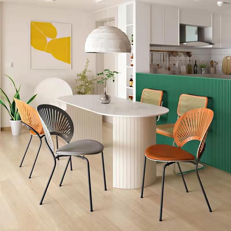 Oval Double Pedestal Modern Dining Table Fixed Table with Solid Wood Clearhalo 'Dining Tables & Seating' 'Dining Tables' 'dining_table' 'furn' 'furn_dining_table' 'Furniture' 'furniture_dining_table' 'Kitchen & Dining Furniture' 'kitchen' 'kitchen_dining_table' 4911655