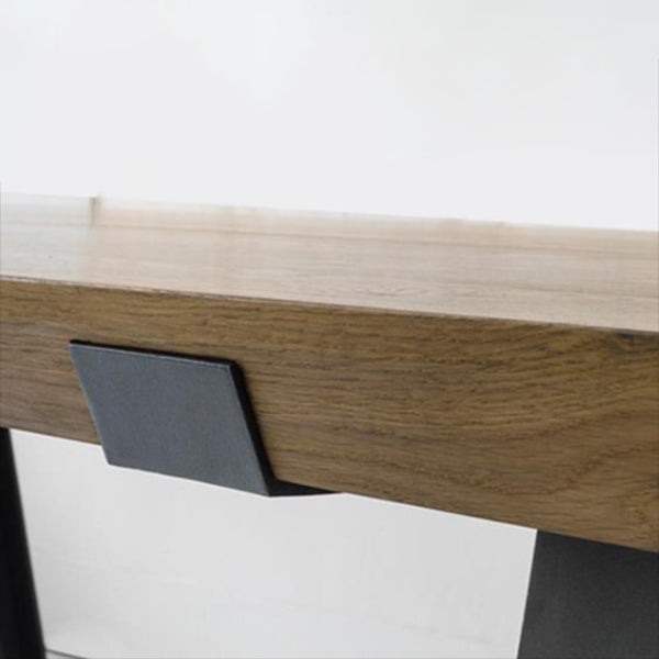 Industrial Pine Wood Table for Restaurant Rectangle Dining Table with Metal 4 Legs Clearhalo 'Dining Tables & Seating' 'Dining Tables' 'dining_table' 'furn' 'furn_dining_table' 'Furniture' 'furniture_dining_table' 'Kitchen & Dining Furniture' 'kitchen' 'kitchen_dining_table' 4911668