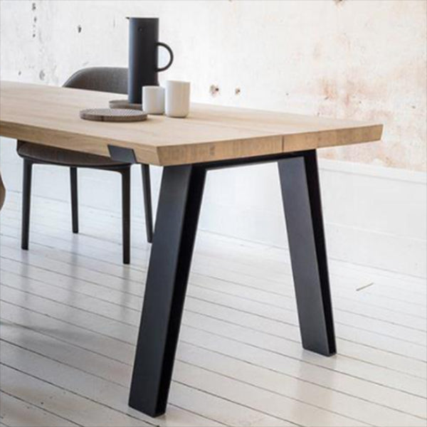 Industrial Pine Wood Table for Restaurant Rectangle Dining Table with Metal 4 Legs Clearhalo 'Dining Tables & Seating' 'Dining Tables' 'dining_table' 'furn' 'furn_dining_table' 'Furniture' 'furniture_dining_table' 'Kitchen & Dining Furniture' 'kitchen' 'kitchen_dining_table' 4911669