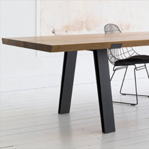 Industrial Pine Wood Table for Restaurant Rectangle Dining Table with Metal 4 Legs Clearhalo 'Dining Tables & Seating' 'Dining Tables' 'dining_table' 'furn' 'furn_dining_table' 'Furniture' 'furniture_dining_table' 'Kitchen & Dining Furniture' 'kitchen' 'kitchen_dining_table' 4911670