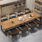 Metal Industrial Rectangle Table Pine Wood Top Indoor Table with Trestle Clearhalo 'Dining Tables & Seating' 'Dining Tables' 'dining_table' 'furn' 'furn_dining_table' 'Furniture' 'furniture_dining_table' 'Kitchen & Dining Furniture' 'kitchen' 'kitchen_dining_table' 4911689
