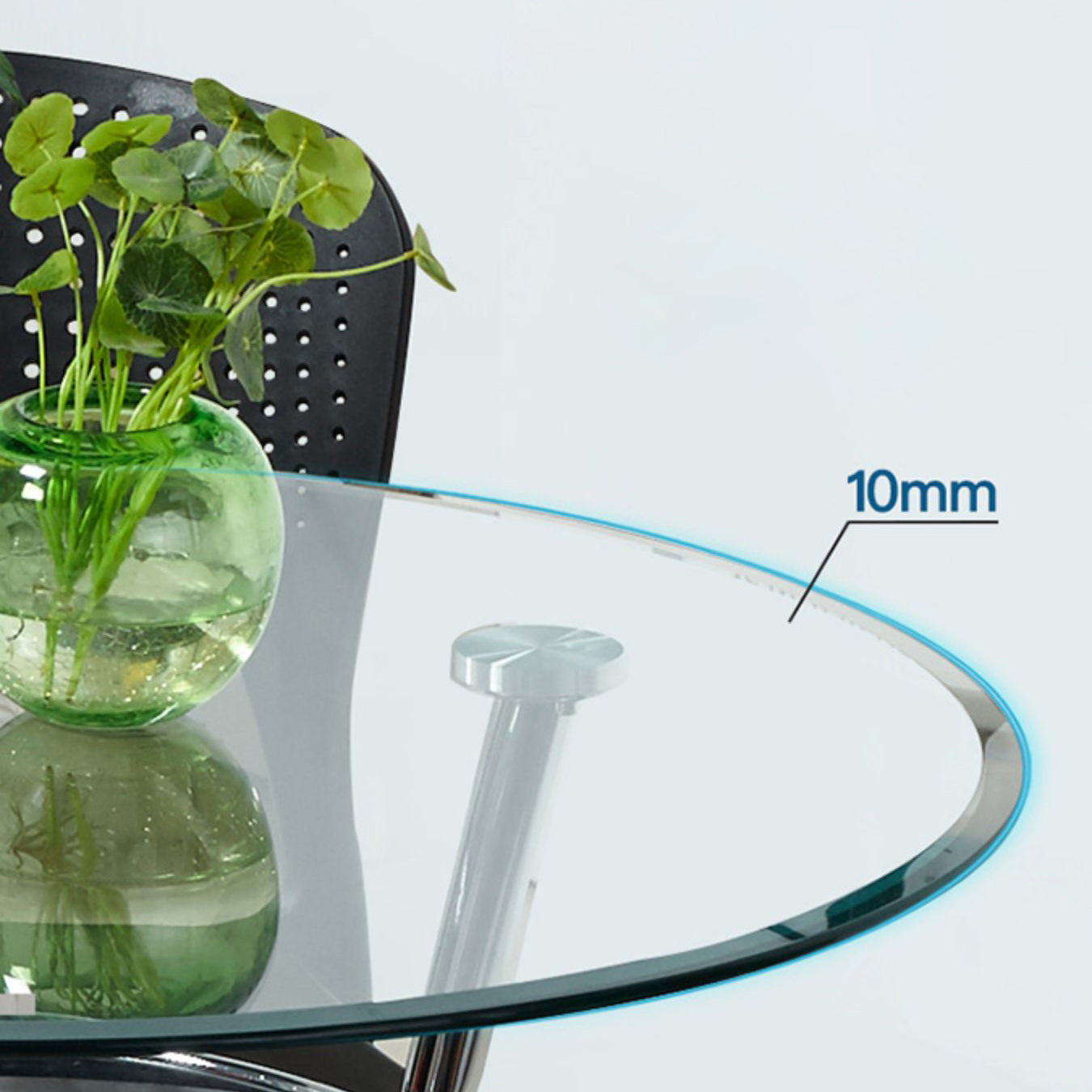Metal Modern Round Indoor Table Glass Top Table for Kitchen and Dining Room Clearhalo 'Dining Tables & Seating' 'Dining Tables' 'dining_table' 'furn' 'furn_dining_table' 'Furniture' 'furniture_dining_table' 'Kitchen & Dining Furniture' 'kitchen' 'kitchen_dining_table' 4911708