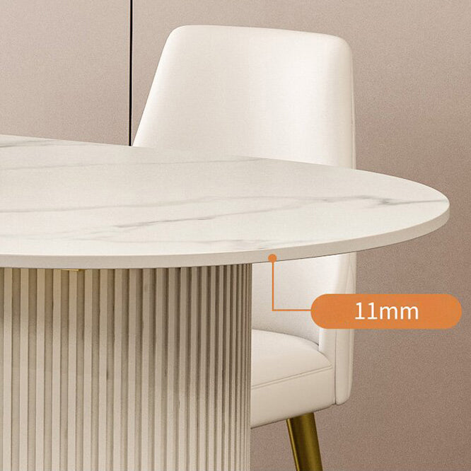 Sintered Stone Top Kitchen Table for Restaurant Luxury White Table with Double Pedestal Clearhalo 'Dining Tables & Seating' 'Dining Tables' 'dining_table' 'furn' 'furn_dining_table' 'Furniture' 'furniture_dining_table' 'Kitchen & Dining Furniture' 'kitchen' 'kitchen_dining_table' 4911770