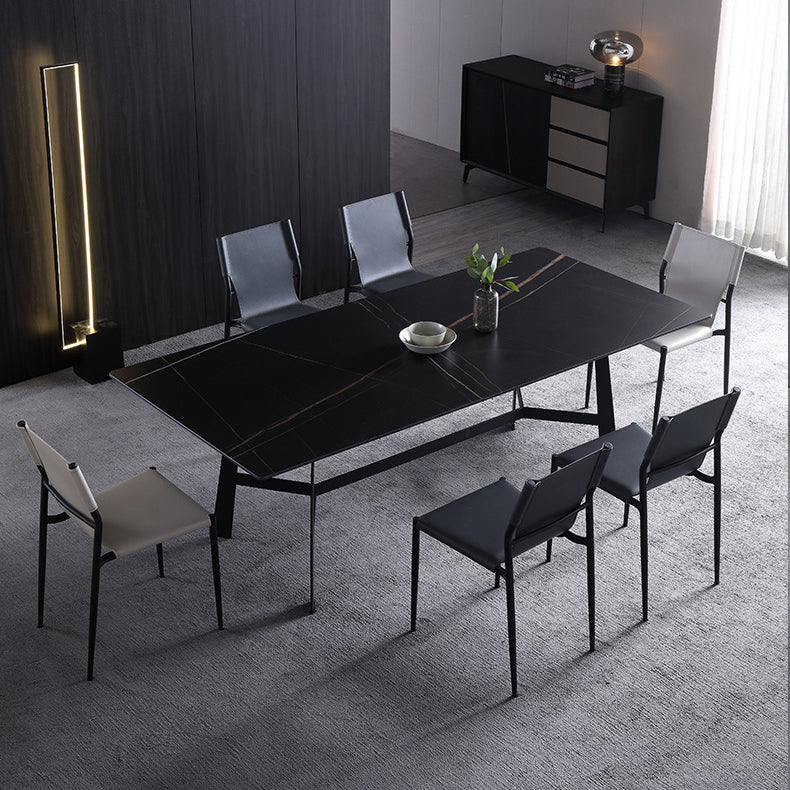 Contemporary Dining Leather Chair Armless Side Chair for Home Use Clearhalo 'Dining Chairs' 'Dining Tables & Seating' 'dining_chair' 'furn' 'furn_dining_chair' 'Furniture' 'furniture_dining_chair' 'Kitchen & Dining Furniture' 4911819