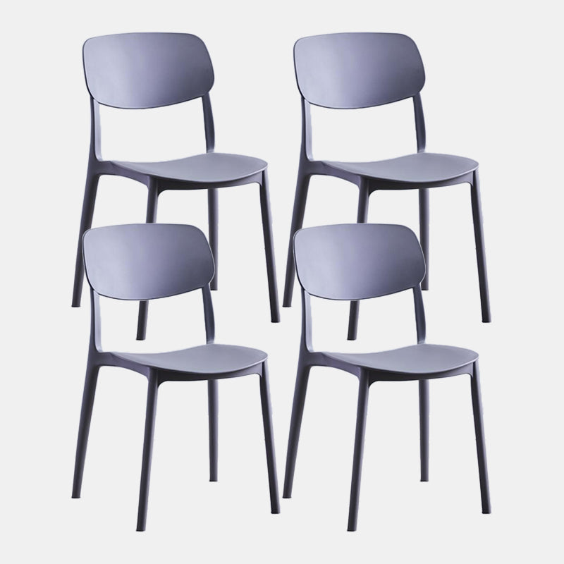 Scandinavian Plastic Dining Armless Chair Open Back Side Chairs for Home Grey 4 Piece Set Clearhalo 'Dining Chairs' 'Dining Tables & Seating' 'dining_chair' 'furn' 'furn_dining_chair' 'Furniture' 'furniture_dining_chair' 'Kitchen & Dining Furniture' 4911832