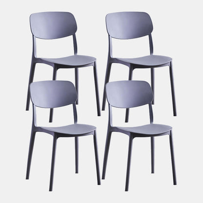 Scandinavian Plastic Dining Armless Chair Open Back Side Chairs for Home Grey 4 Piece Set Clearhalo 'Dining Chairs' 'Dining Tables & Seating' 'dining_chair' 'furn' 'furn_dining_chair' 'Furniture' 'furniture_dining_chair' 'Kitchen & Dining Furniture' 4911832