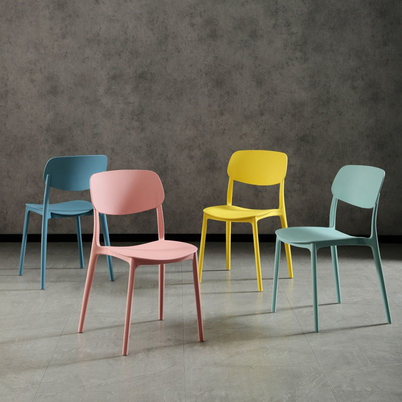 Scandinavian Plastic Dining Armless Chair Open Back Side Chairs for Home Clearhalo 'Dining Chairs' 'Dining Tables & Seating' 'dining_chair' 'furn' 'furn_dining_chair' 'Furniture' 'furniture_dining_chair' 'Kitchen & Dining Furniture' 4911833