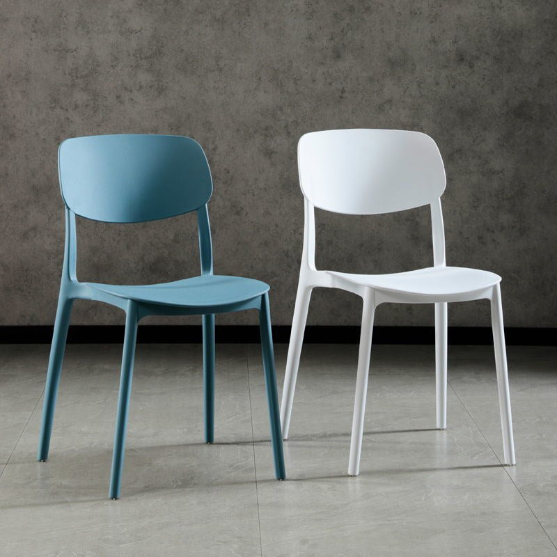 Scandinavian Plastic Dining Armless Chair Open Back Side Chairs for Home Clearhalo 'Dining Chairs' 'Dining Tables & Seating' 'dining_chair' 'furn' 'furn_dining_chair' 'Furniture' 'furniture_dining_chair' 'Kitchen & Dining Furniture' 4911837