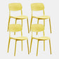 Scandinavian Plastic Dining Armless Chair Open Back Side Chairs for Home Yellow 4 Piece Set Clearhalo 'Dining Chairs' 'Dining Tables & Seating' 'dining_chair' 'furn' 'furn_dining_chair' 'Furniture' 'furniture_dining_chair' 'Kitchen & Dining Furniture' 4911841